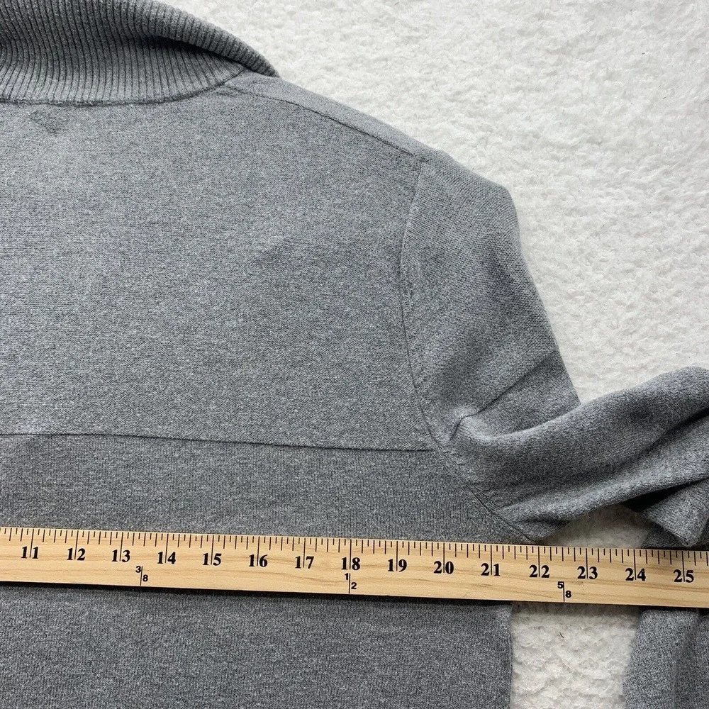 The North Face Knit Jacket Mens Medium‎ Wool Blend Gray 1/4 Zip Hiking Outdoors